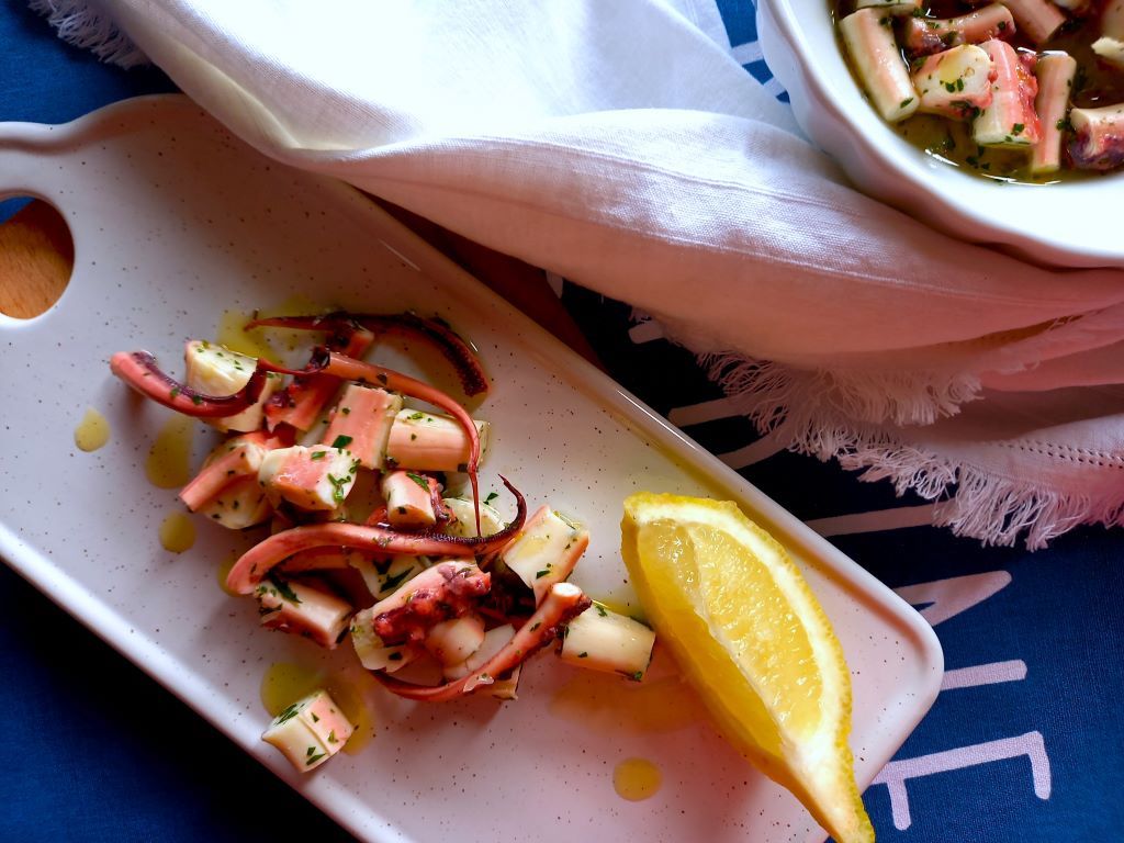 tentacoli di totano in insalata light